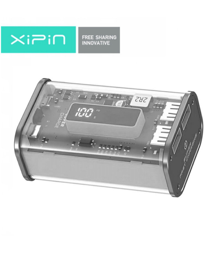 Power Bank Xipin T142LF 10000 mAh Cilindical 22.5W (grey)