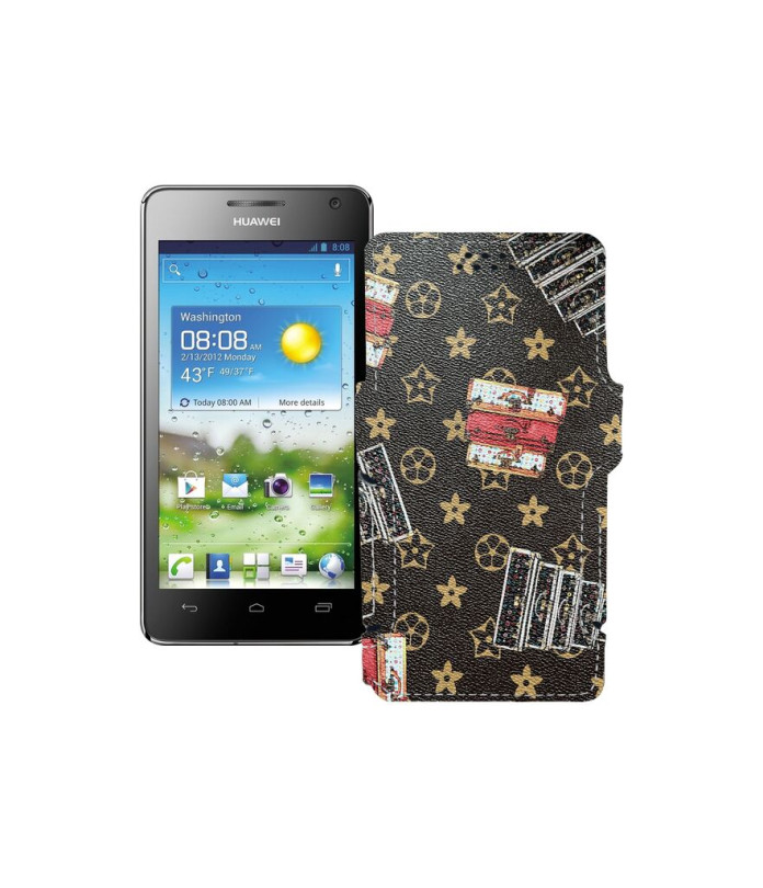 Чохол-книжка з екошкіри для телефону Huawei Ascend G600