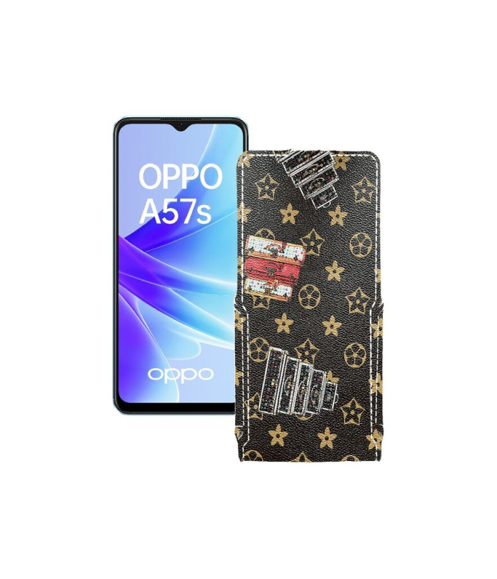 Чохол-флип з екошкіри для телефону OPPO A57s