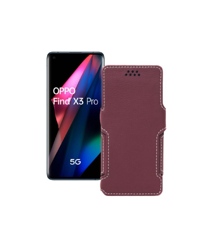 Чохол-книжка з екошкіри для телефону OPPO Find X3 Pro