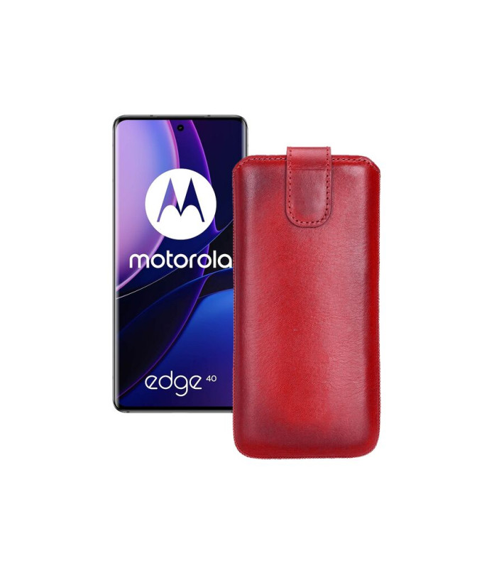 Витяжка з екошкіри для телефону Motorola Edge 40