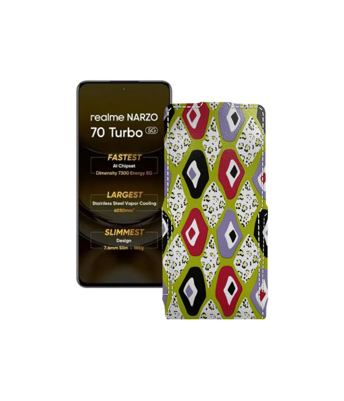 Чохол-флип з екошкіри для телефону Realme Narzo 70 Turbo 5G