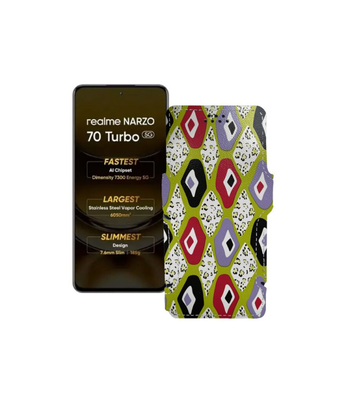 Чохол-книжка з екошкіри для телефону Realme Narzo 70 Turbo 5G