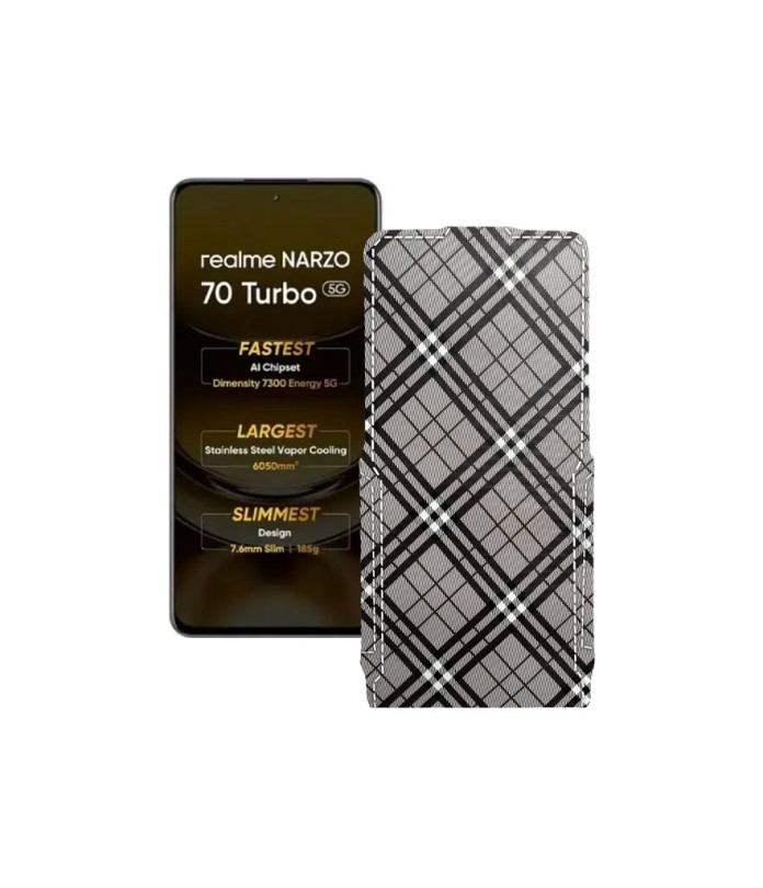 Чохол-флип з екошкіри для телефону Realme Narzo 70 Turbo 5G