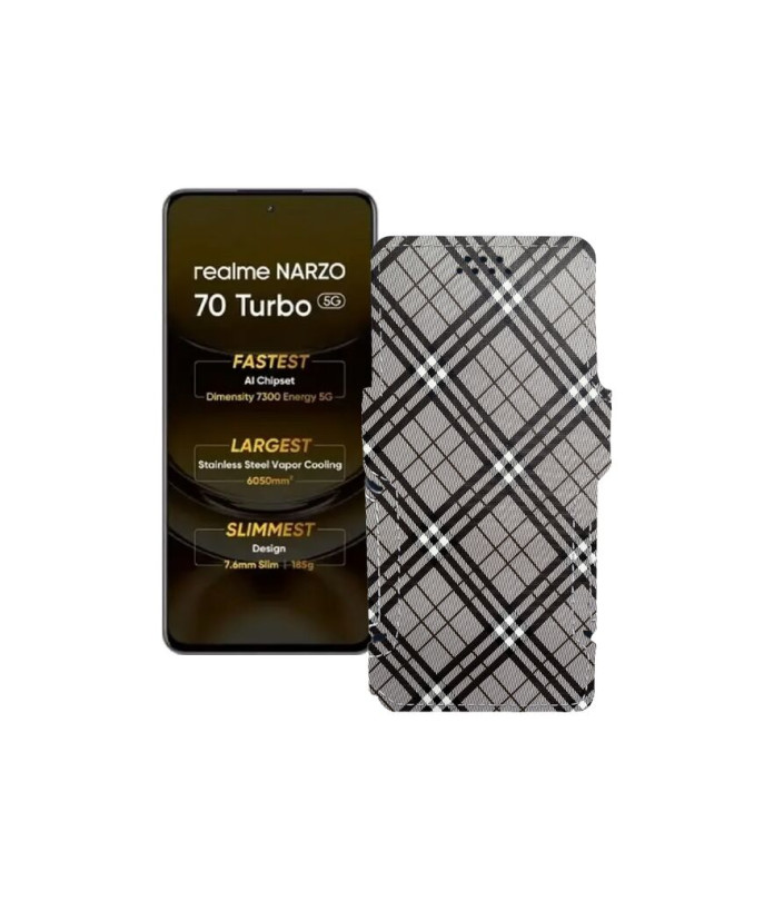 Чохол-книжка з екошкіри для телефону Realme Narzo 70 Turbo 5G