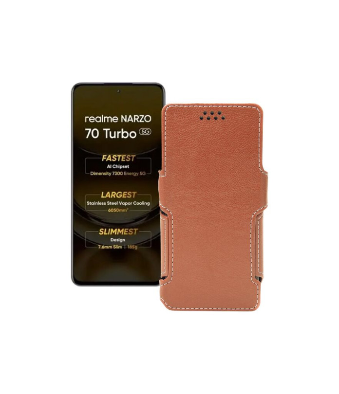Чохол-книжка з екошкіри для телефону Realme Narzo 70 Turbo 5G