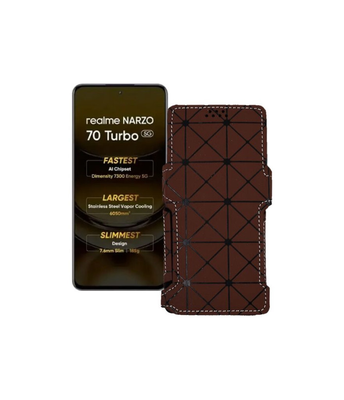 Чохол-книжка з екошкіри для телефону Realme Narzo 70 Turbo 5G