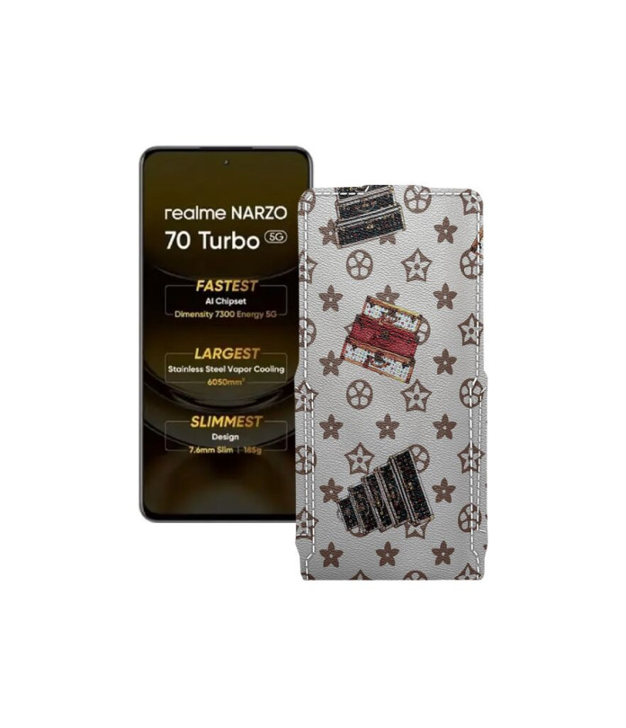 Чохол-флип з екошкіри для телефону Realme Narzo 70 Turbo 5G