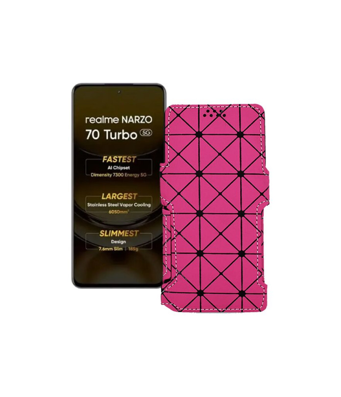Чохол-книжка з екошкіри для телефону Realme Narzo 70 Turbo 5G