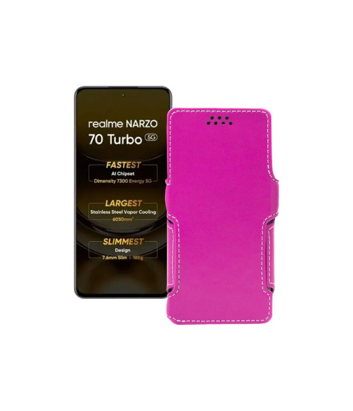 Чохол-книжка з екошкіри для телефону Realme Narzo 70 Turbo 5G