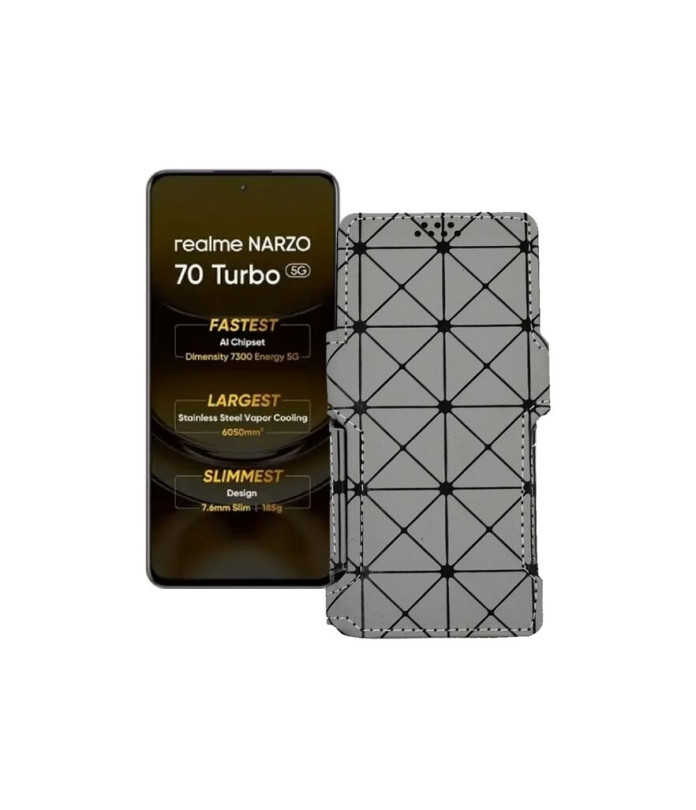 Чохол-книжка з екошкіри для телефону Realme Narzo 70 Turbo 5G