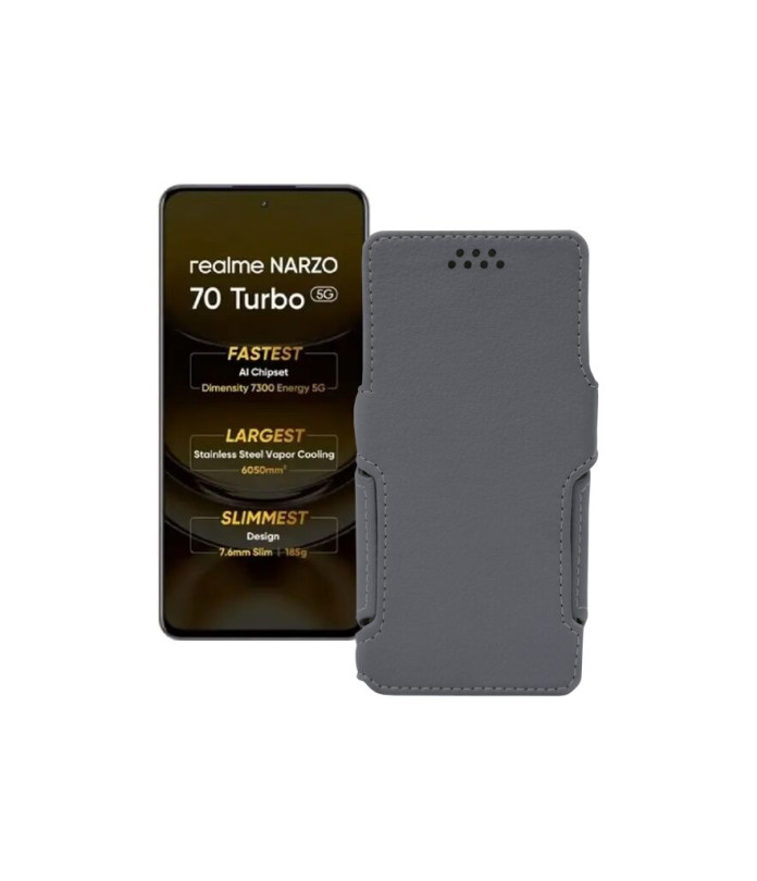 Чохол-книжка з екошкіри для телефону Realme Narzo 70 Turbo 5G