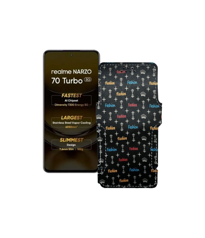 Чохол-книжка з екошкіри для телефону Realme Narzo 70 Turbo 5G