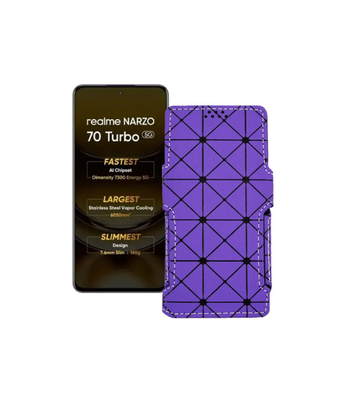 Чохол-книжка з екошкіри для телефону Realme Narzo 70 Turbo 5G