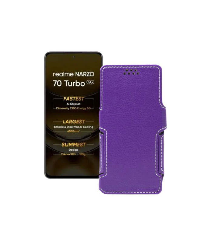 Чохол-книжка з екошкіри для телефону Realme Narzo 70 Turbo 5G