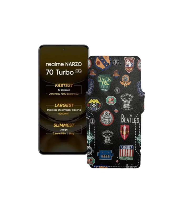 Чохол-книжка з екошкіри для телефону Realme Narzo 70 Turbo 5G