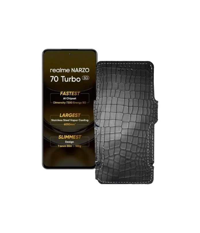 Чохол-книжка з екошкіри для телефону Realme Narzo 70 Turbo 5G