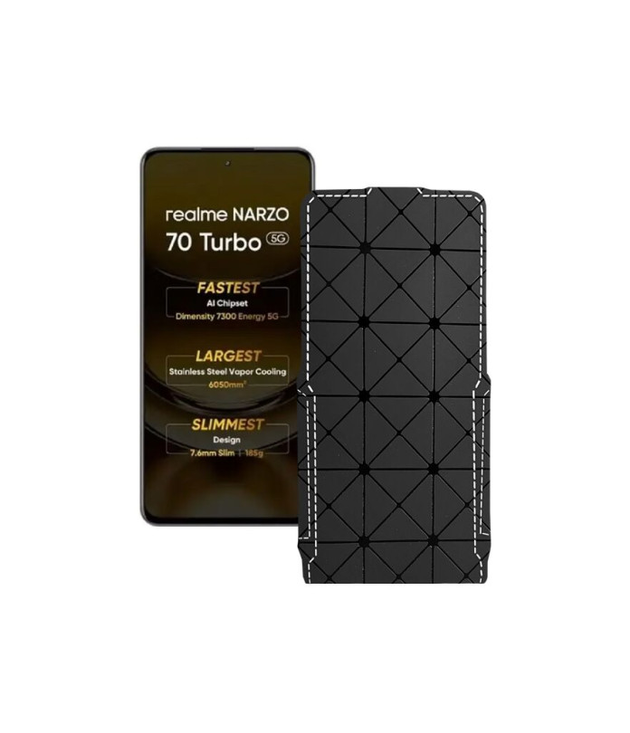 Чохол-флип з екошкіри для телефону Realme Narzo 70 Turbo 5G