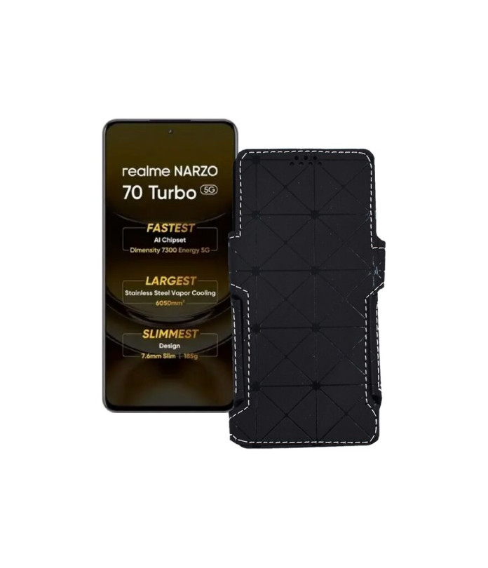 Чохол-книжка з екошкіри для телефону Realme Narzo 70 Turbo 5G