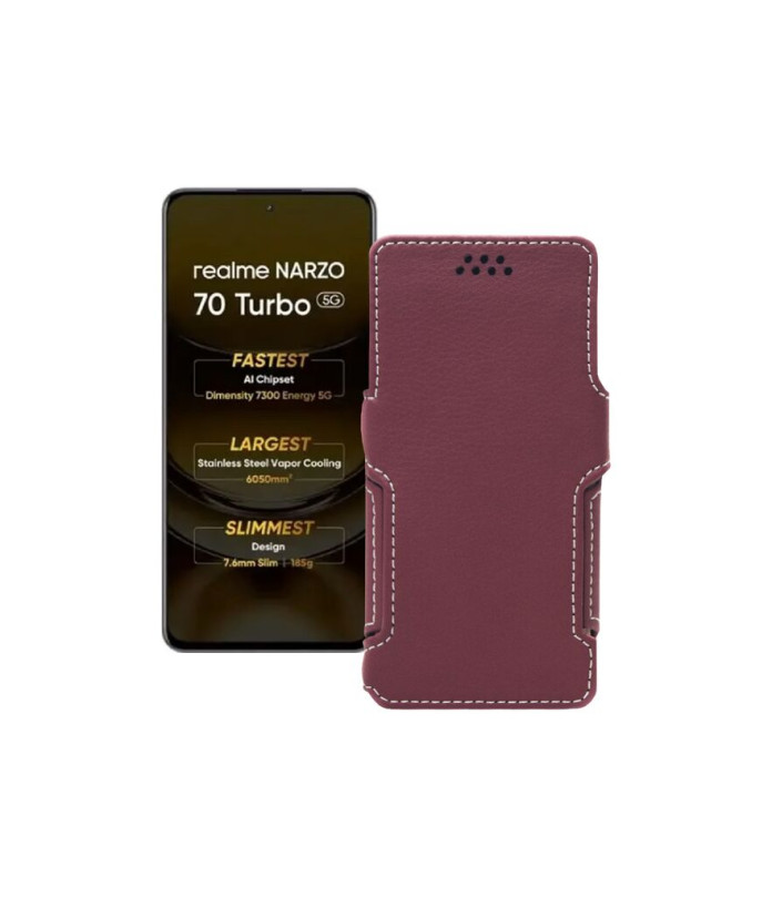 Чохол-книжка з екошкіри для телефону Realme Narzo 70 Turbo 5G