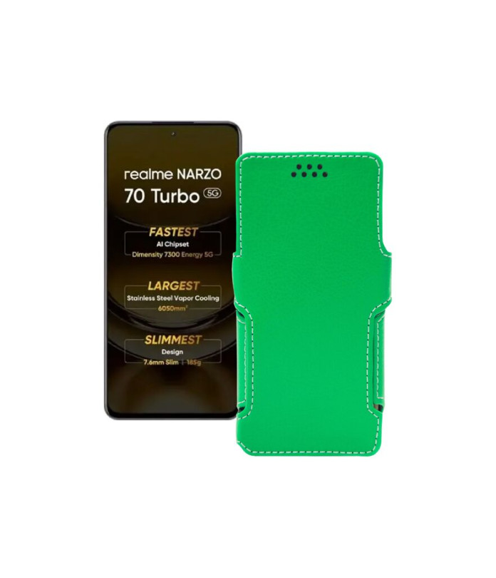 Чохол-книжка з екошкіри для телефону Realme Narzo 70 Turbo 5G
