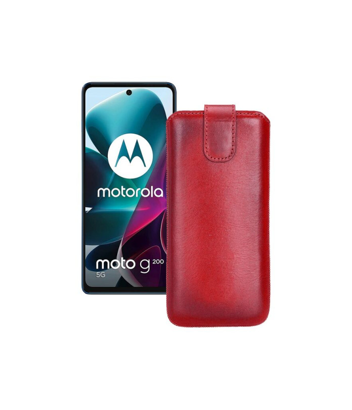 Витяжка з екошкіри для телефону Motorola G200