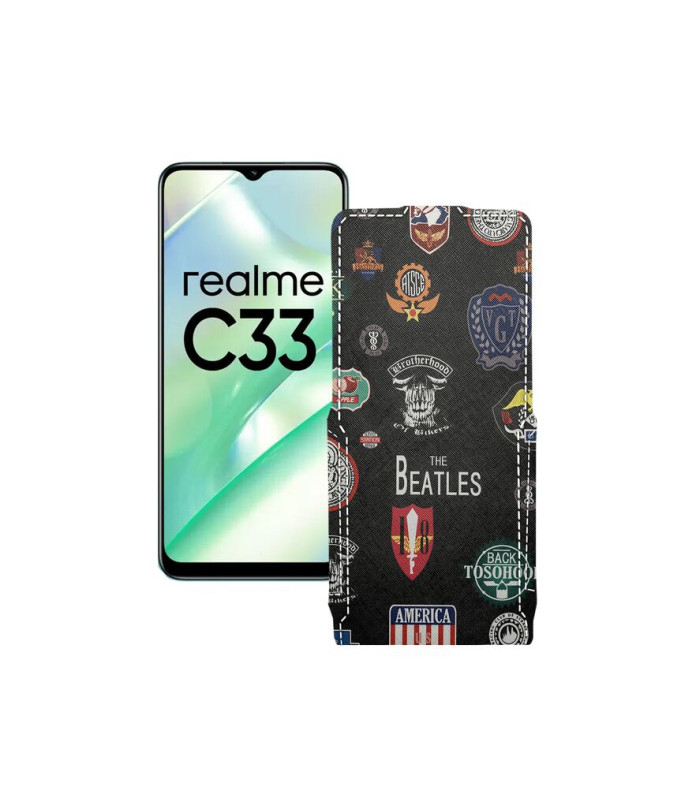 Чохол-флип з екошкіри для телефону Realme C33 2023