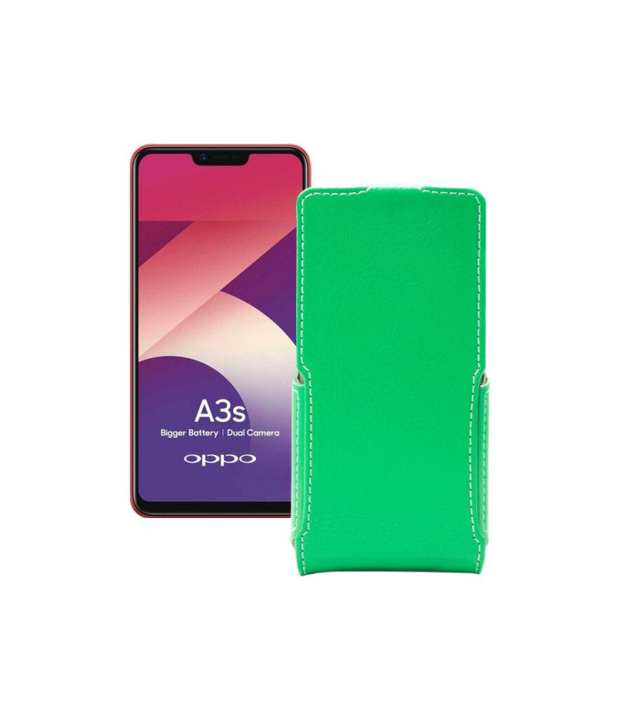 Чохол-флип з екошкіри для телефону OPPO A3s