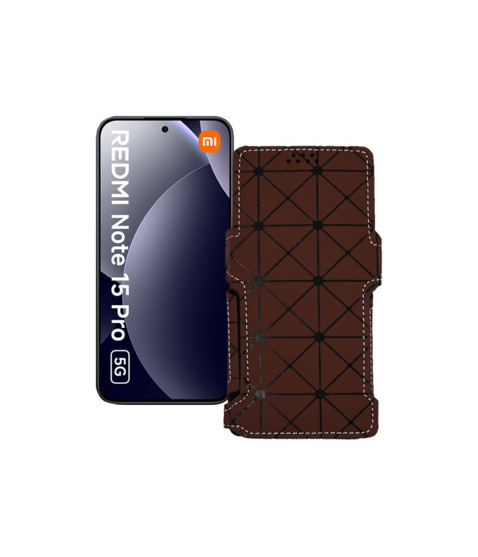 Чохол-книжка з екошкіри для телефону Xiaomi Redmi Note 15 Pro 5G