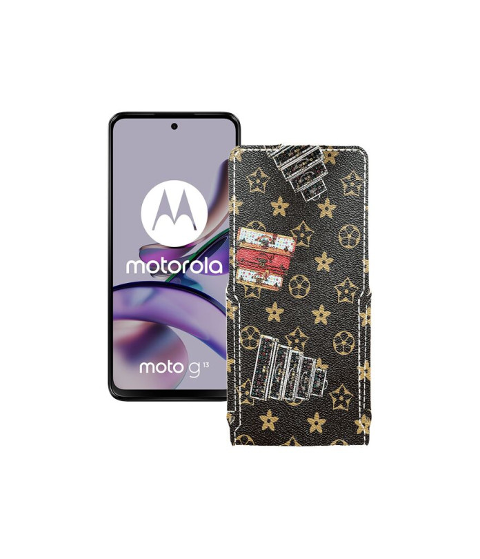 Чохол-флип з екошкіри для телефону Motorola Moto G13