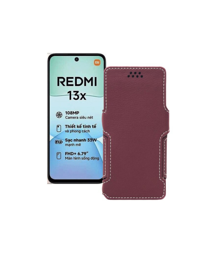 Чохол-книжка з екошкіри для телефону Xiaomi Redmi 13x