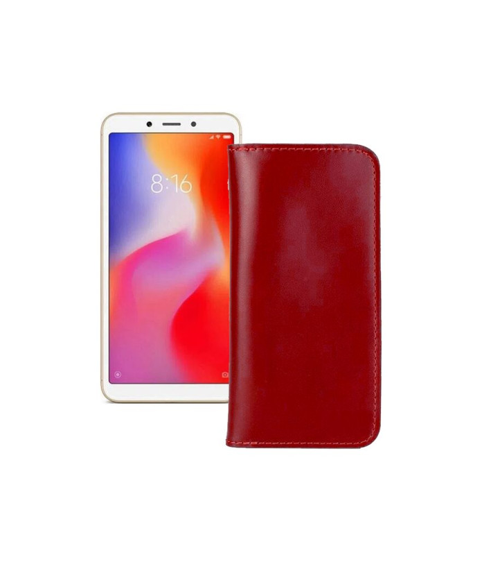 Портмоне з шкіри для телефону Xiaomi Redmi 6A (2 sim slot)