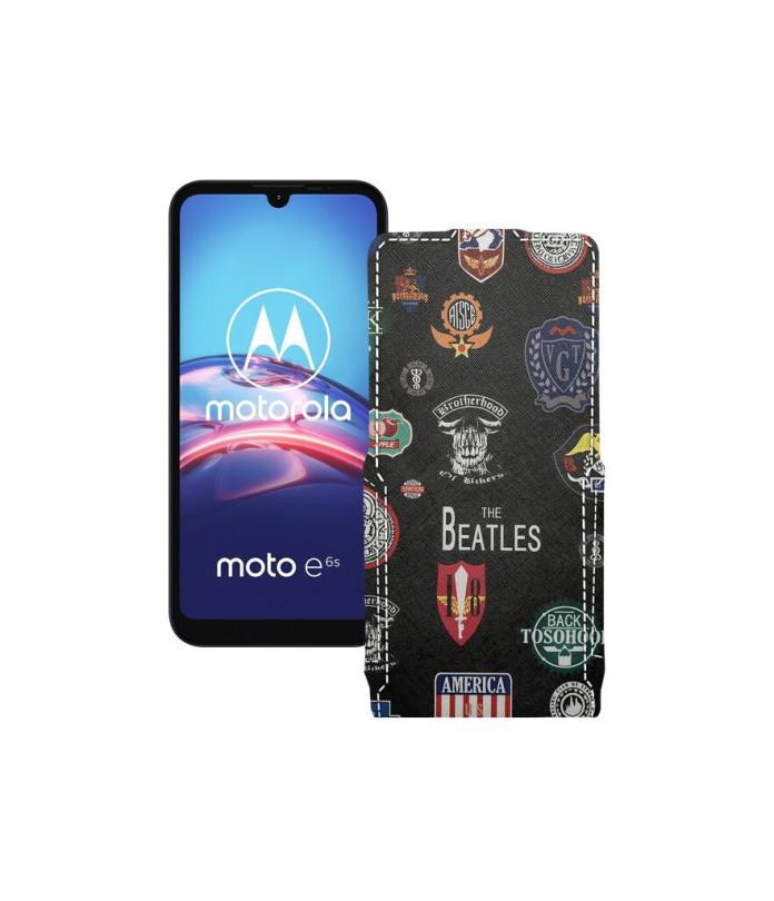 Чохол-флип з екошкіри для телефону Motorola Moto E6s