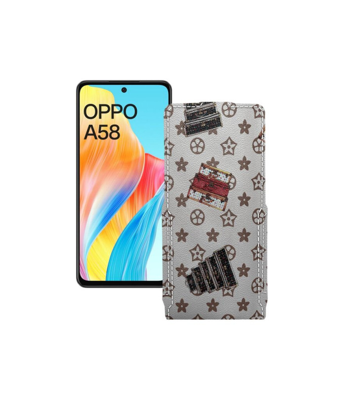 Чохол-флип з екошкіри для телефону OPPO A58 4G