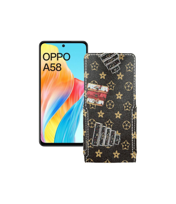 Чохол-флип з екошкіри для телефону OPPO A58 4G