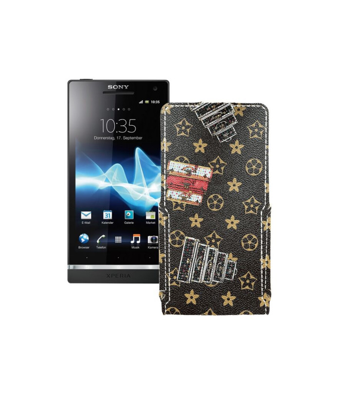 Чохол-флип з екошкіри для телефону Sony Xperia С С2305