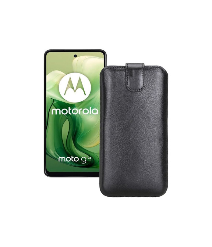 Витяжка з екошкіри для телефону Motorola Moto G24