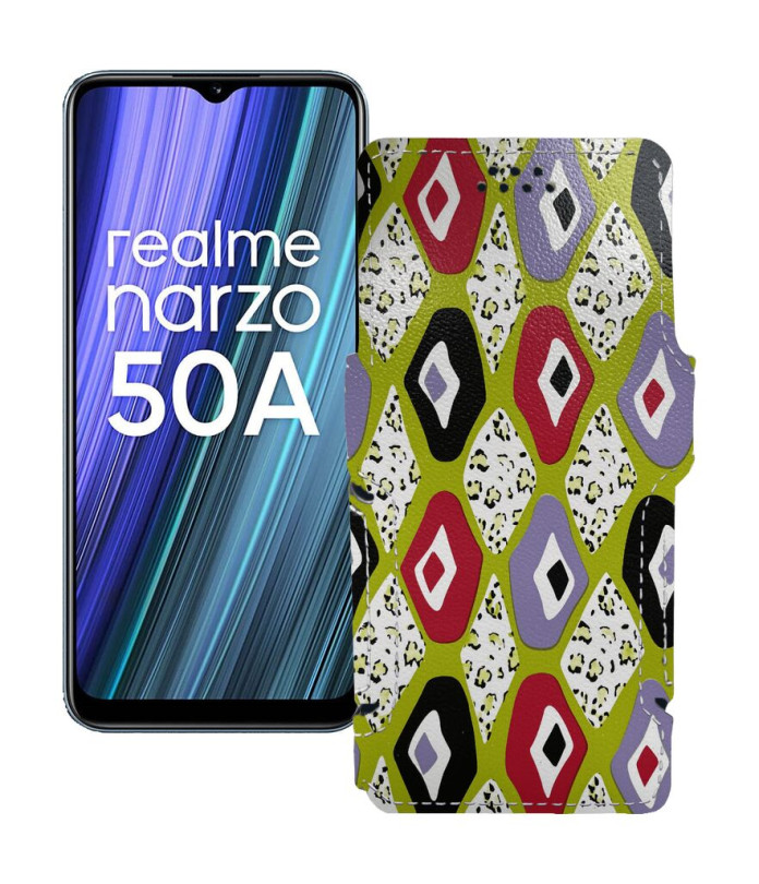 Чохол-книжка з екошкіри для телефону Realme Narzo 50A 2021