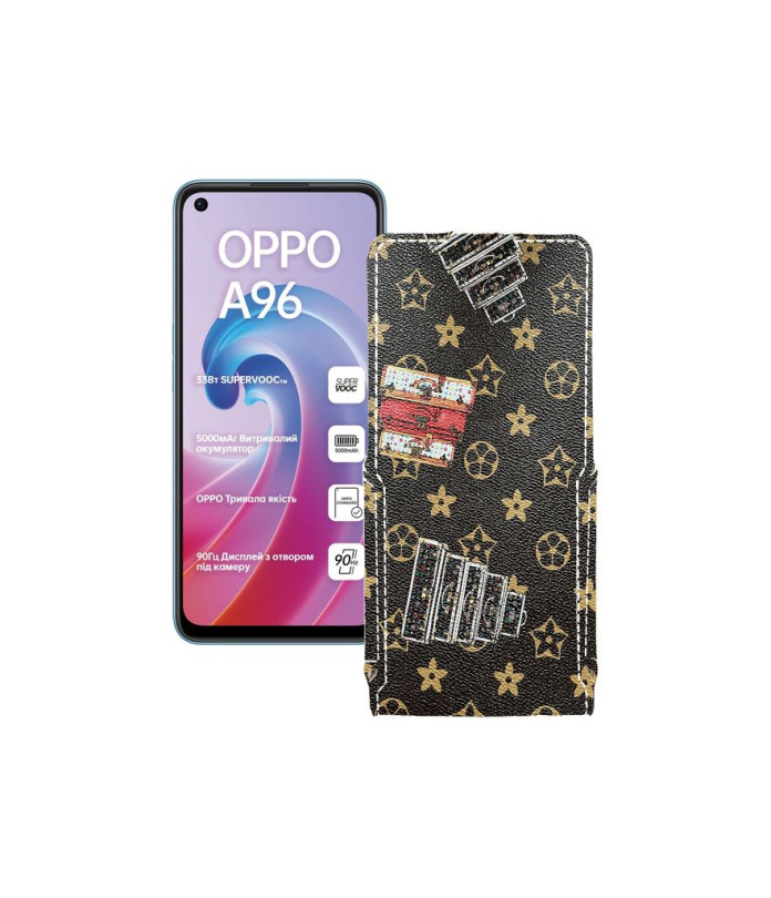 Чохол-флип з екошкіри для телефону OPPO A96