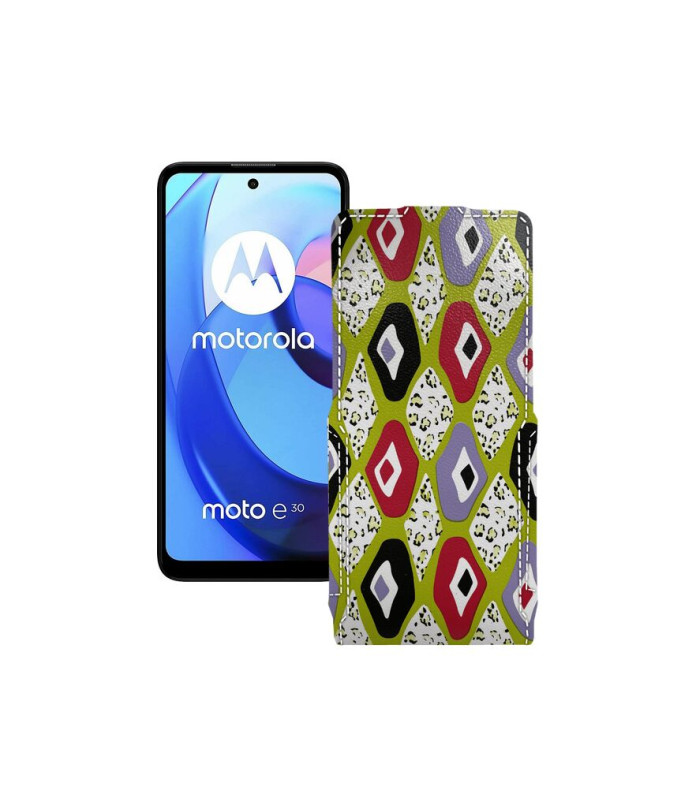 Чохол-флип з екошкіри для телефону Motorola Moto E30