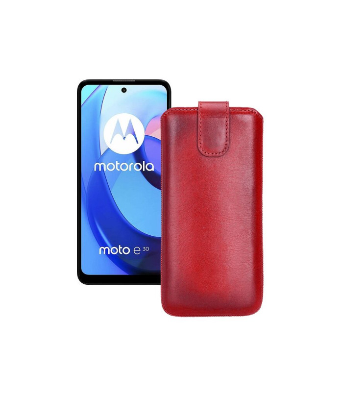 Витяжка з екошкіри для телефону Motorola Moto E30