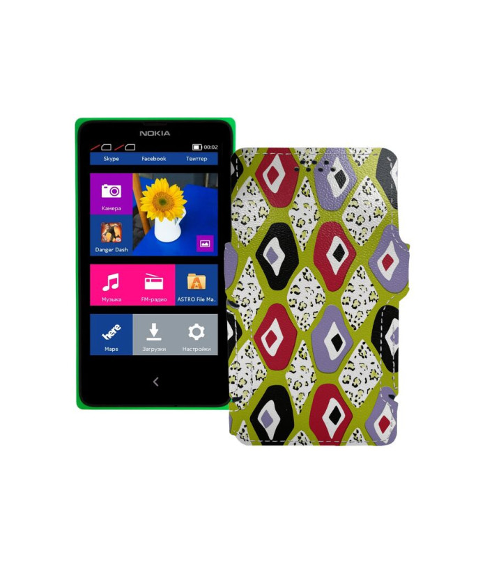 Чохол-книжка з екошкіри для телефону Nokia X Dual Sim