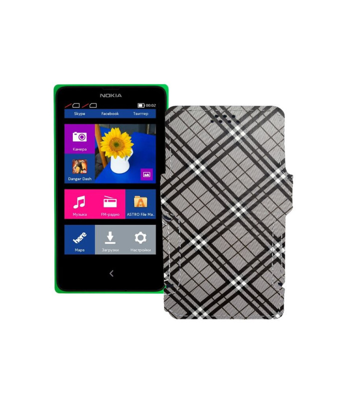 Чохол-книжка з екошкіри для телефону Nokia X Dual Sim