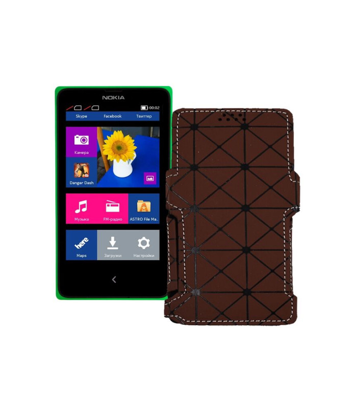 Чохол-книжка з екошкіри для телефону Nokia X Dual Sim