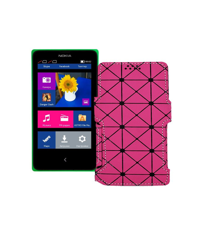 Чохол-книжка з екошкіри для телефону Nokia X Dual Sim