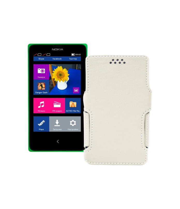 Чохол-книжка з екошкіри для телефону Nokia X Dual Sim