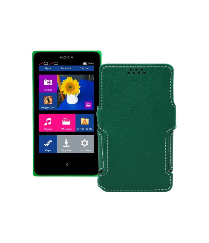 Чохол-книжка з екошкіри для телефону Nokia X Dual Sim