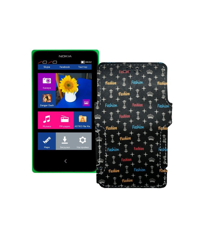 Чохол-книжка з екошкіри для телефону Nokia X Dual Sim