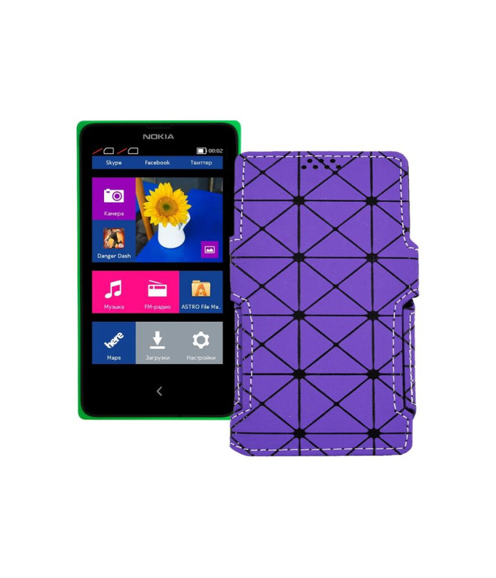 Чохол-книжка з екошкіри для телефону Nokia X Dual Sim