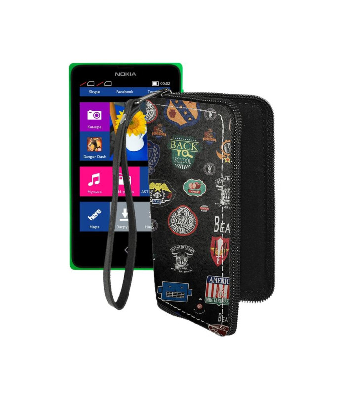 Чохол-гаманець з екошкіри для телефону Nokia X Dual Sim